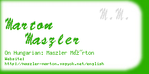 marton maszler business card